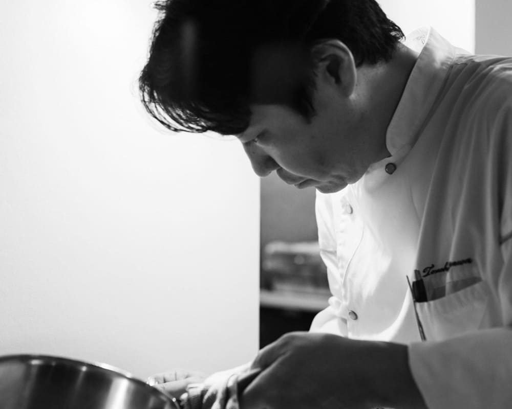 The chef Tomohiro Ogawa Aile Blanche